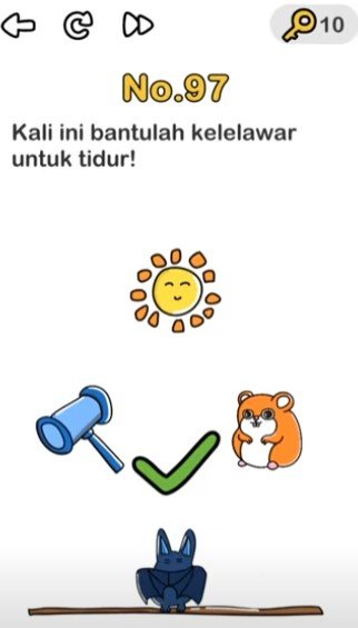 Kali Ini Bantulah Kelelawar Untuk Tidur Brain Out Kali Ini Bantulah Kelelawar Untuk Tidur Brain Out